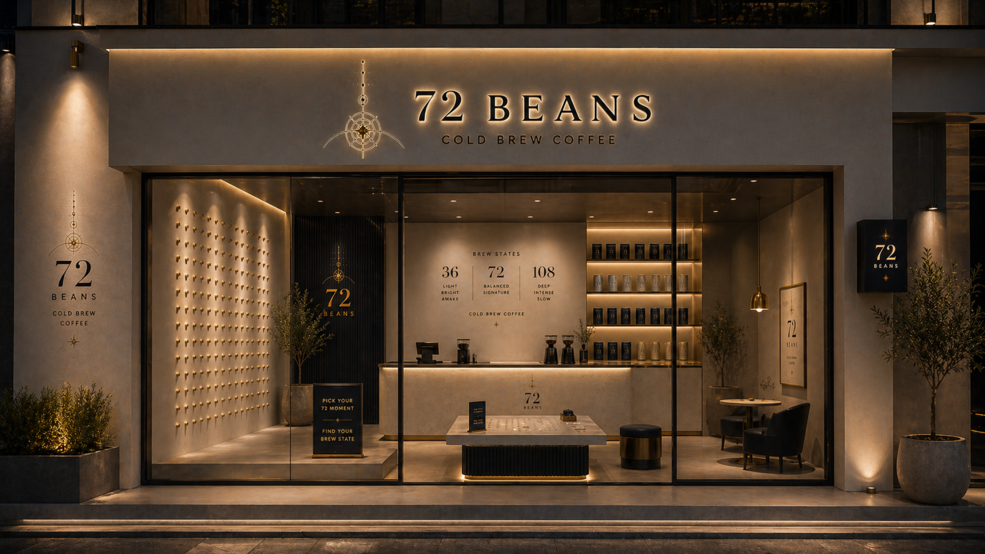 72 Beans storefront