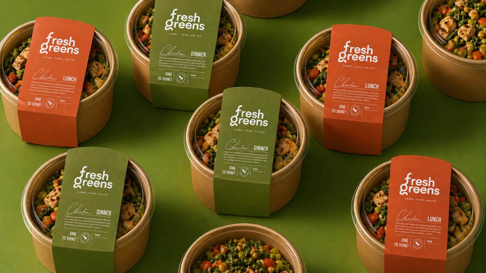 Fresh Greens meal bowl packaging