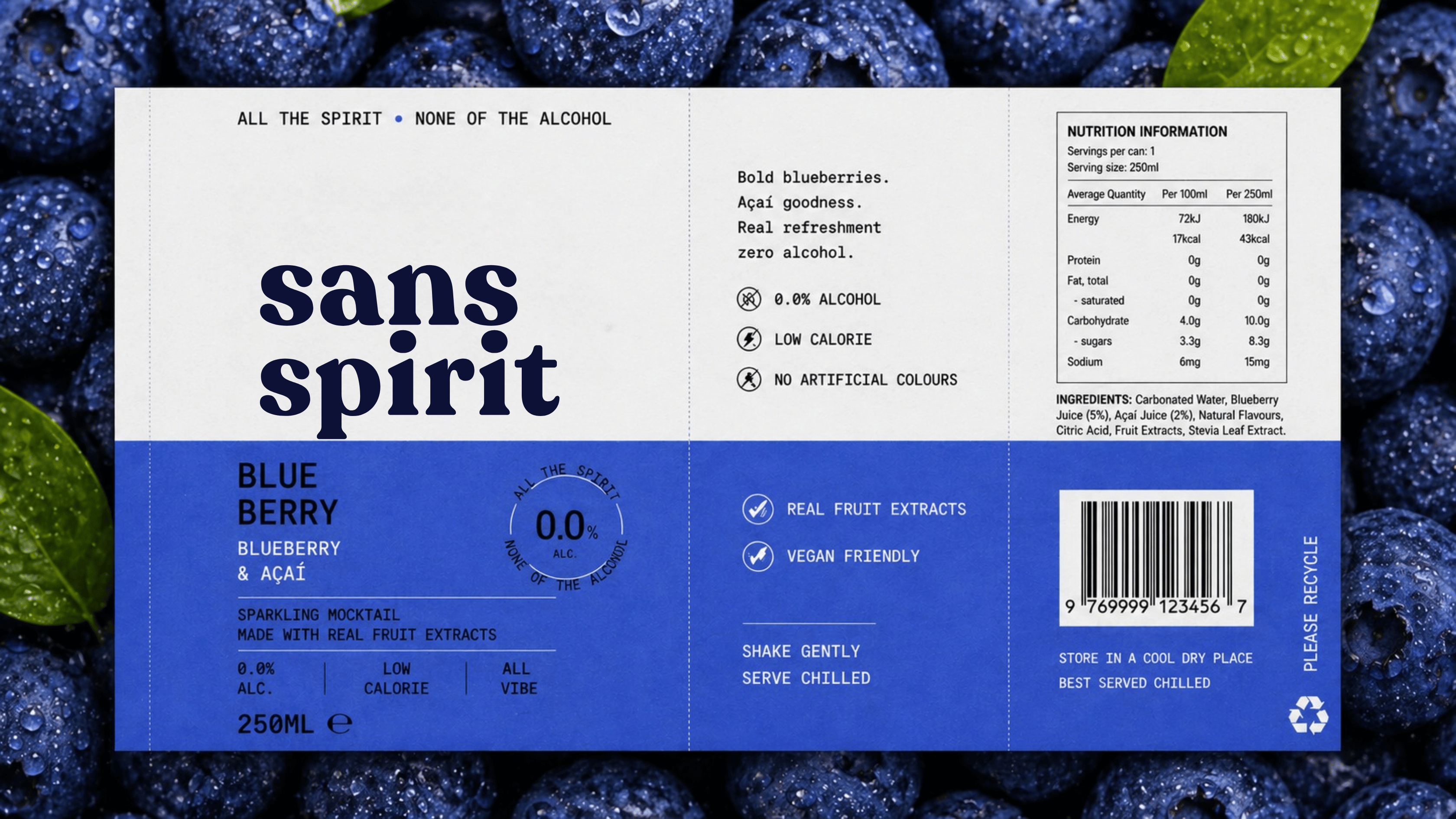 Sans Spirit bottle, primary lockup